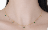 Emerald Dainty Drop Necklace