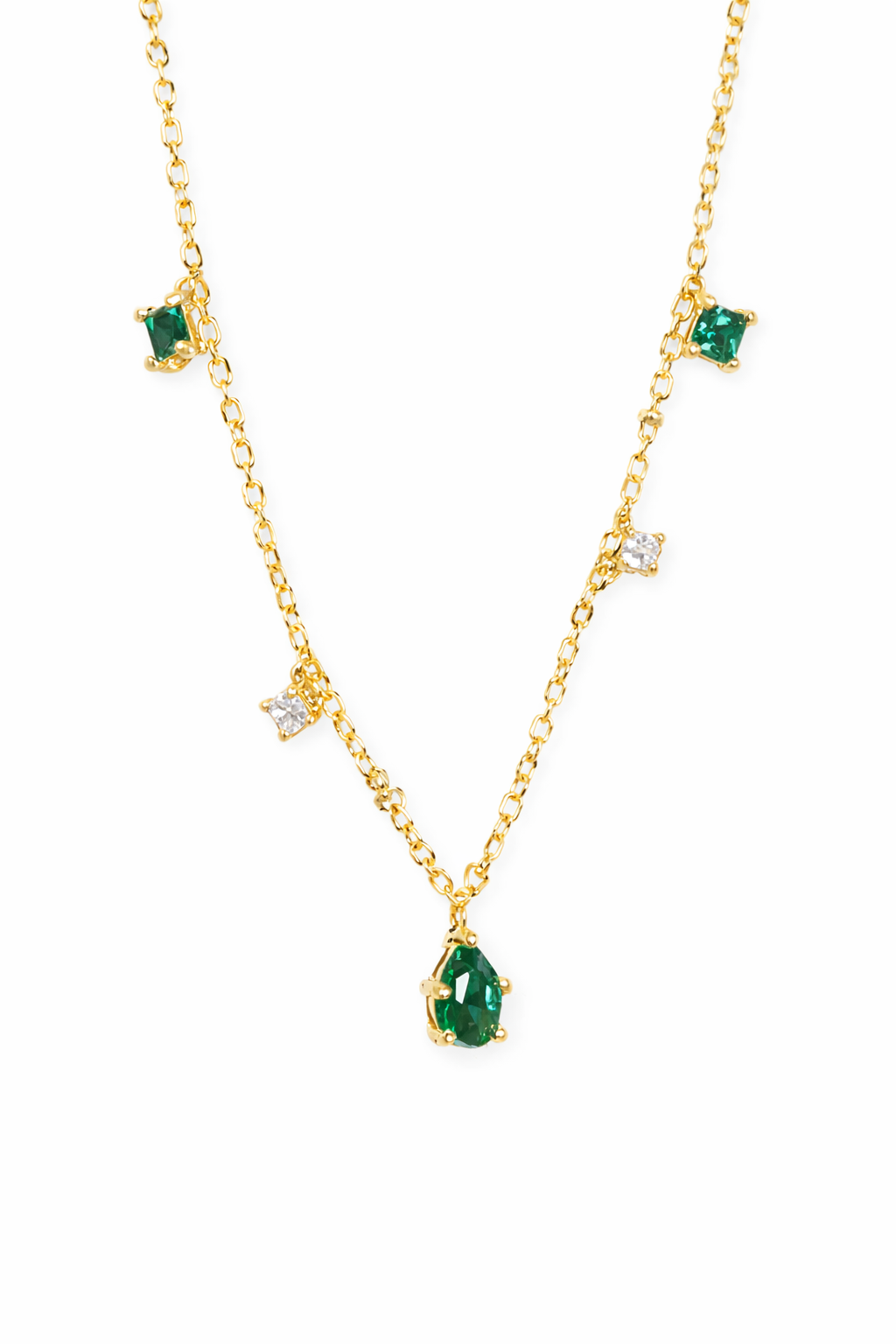 Emerald Dainty Drop Necklace