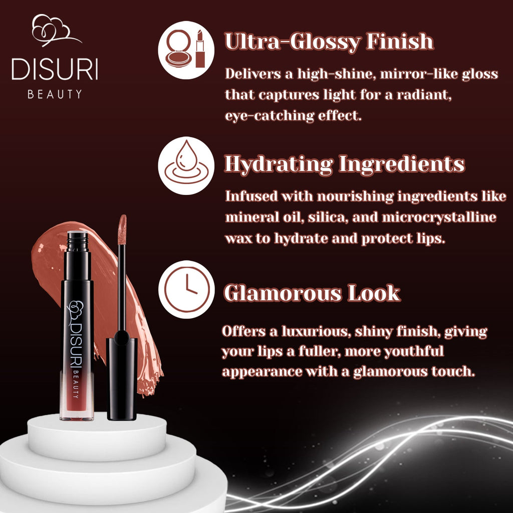 DISURI Beauty Glossy Blast Lip Gloss - Hot Cocoa-1