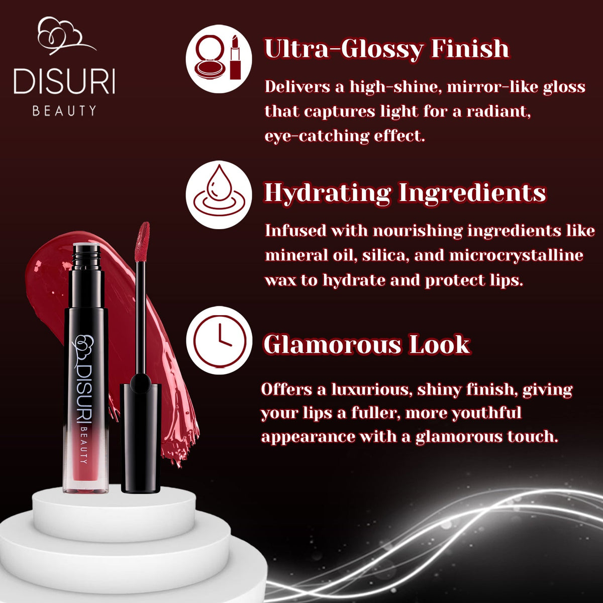 DISURI Beauty Glossy Blast Lip Gloss - No Games Please-1