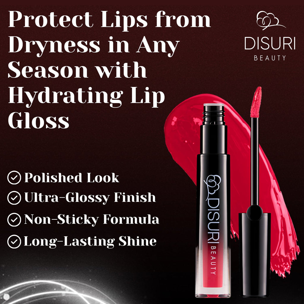DISURI Beauty Glossy Blast Lip Gloss - Pink Fire-3