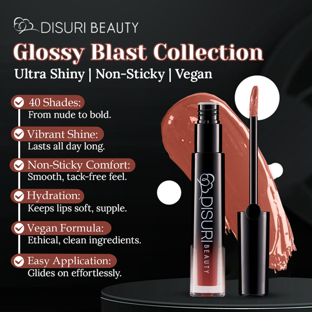 DISURI Beauty Glossy Blast Lip Gloss - Hot Cocoa-4