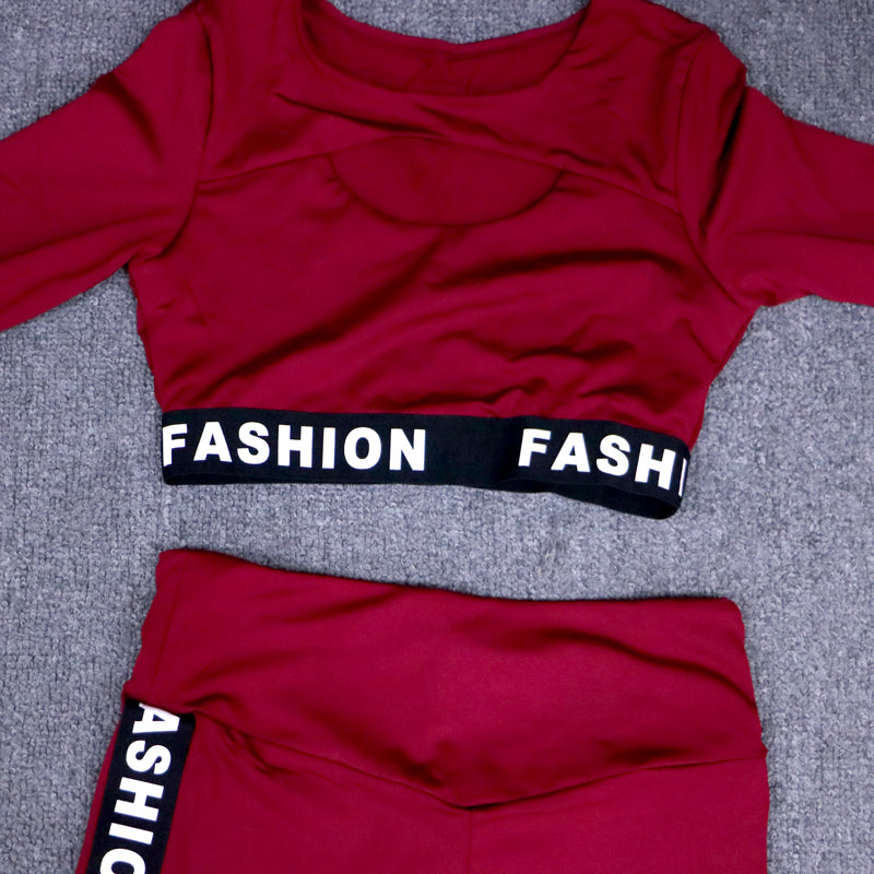 Women Fashion Letter Sport Leggings Bras Yoga Set Fitness Gym Wear