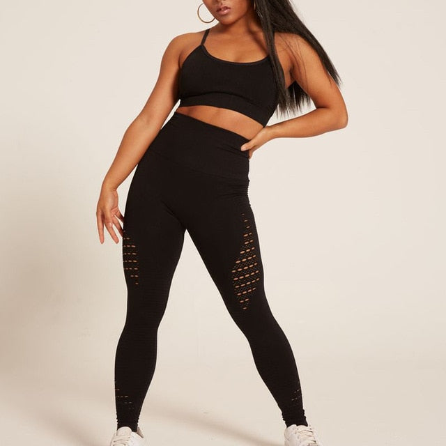 Women Seamless Leggings High Waist Elastic Yoga Pants Gym Running